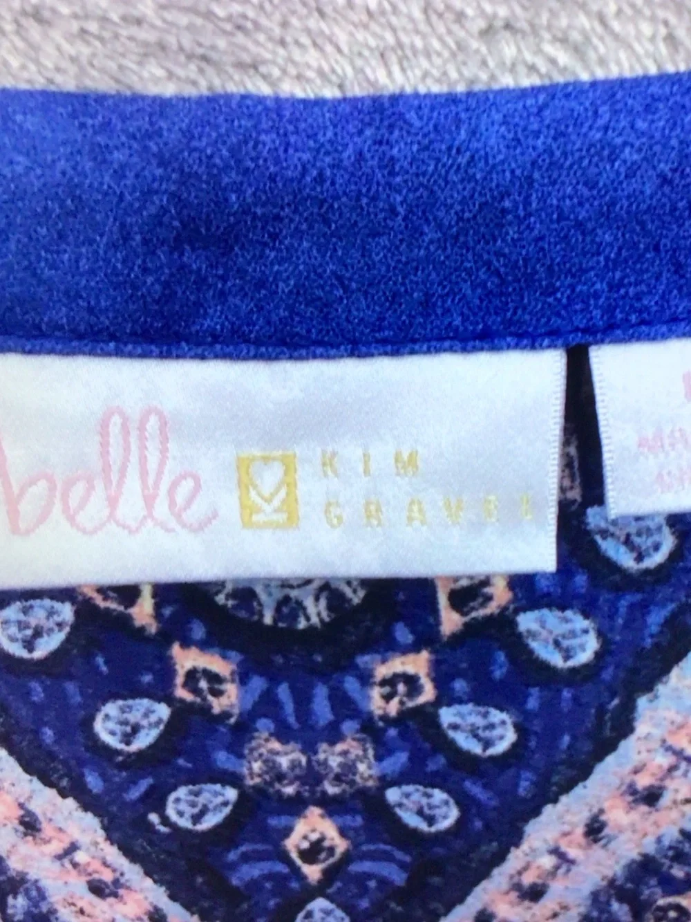 Belle by Kim Gravel Blue Embellished Floral Tunic - Picture 2 of 6